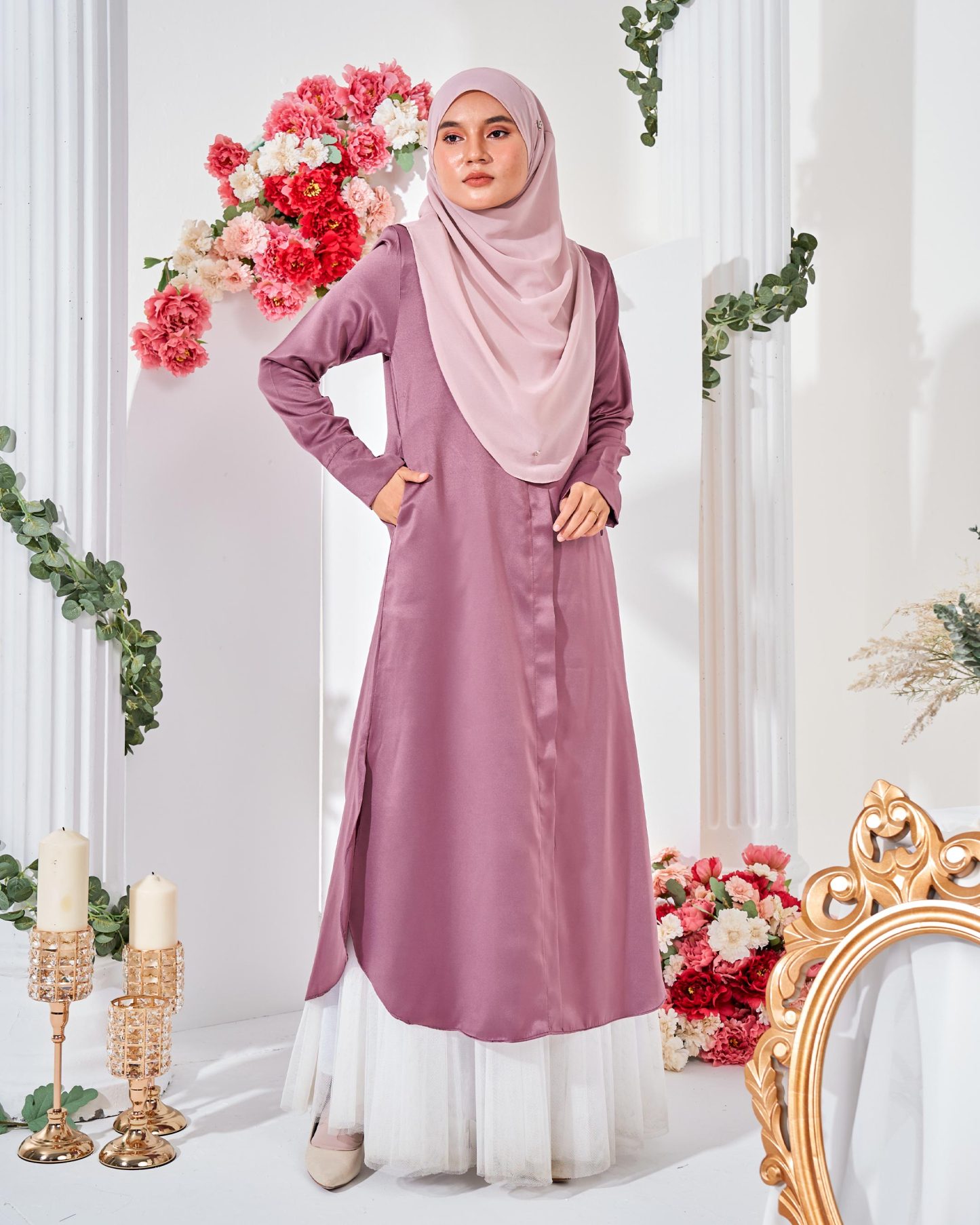 Medi Dress Leiseka - Mauve Purple