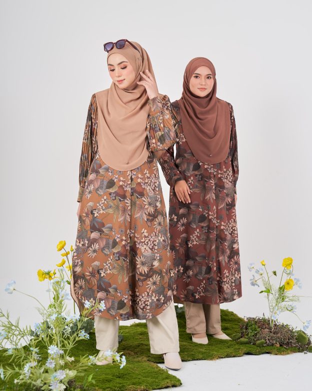 Medi Dress Pleated Lyra - Taupe Coffee