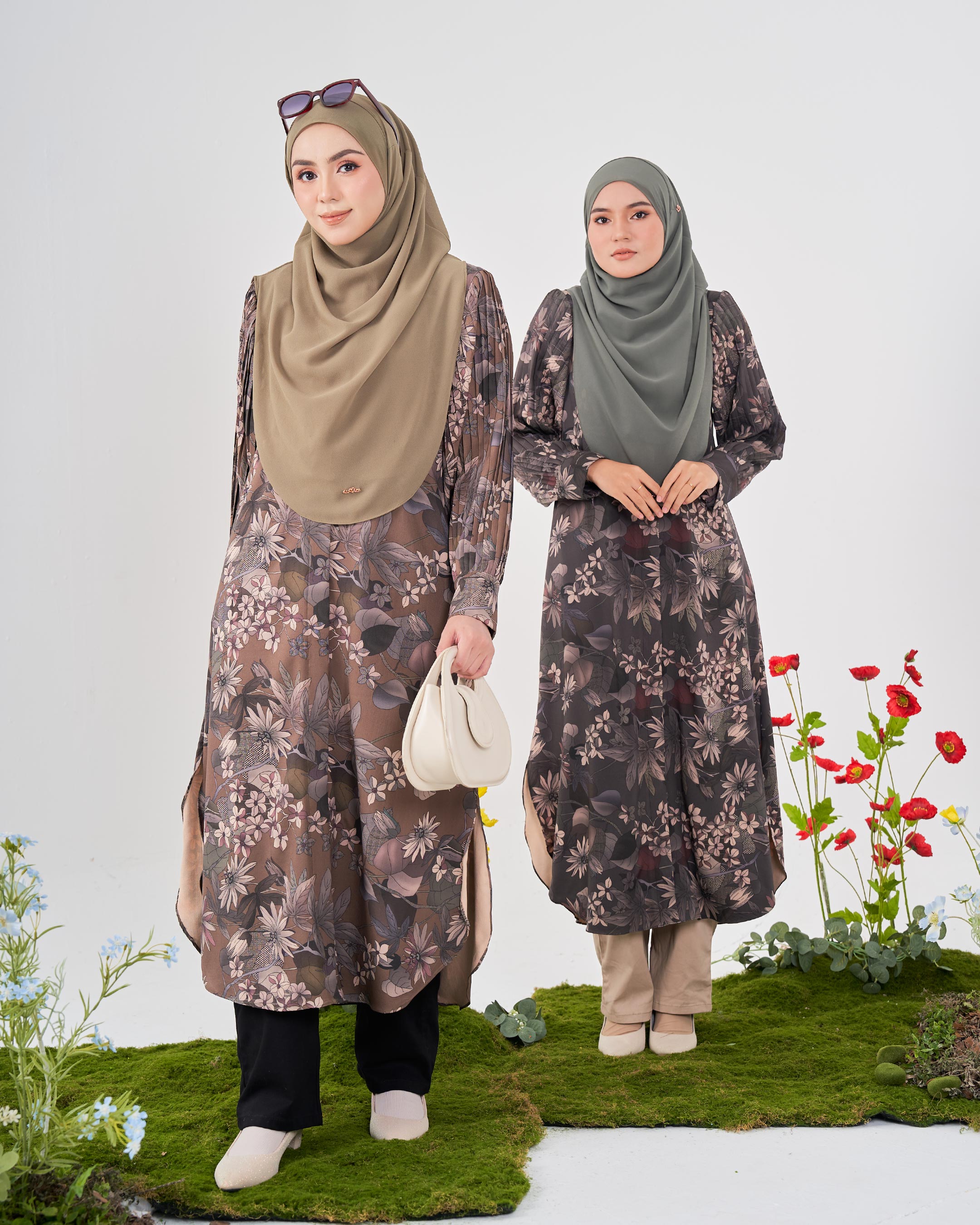 Medi Dress Pleated Lyra - Taupe Coffee
