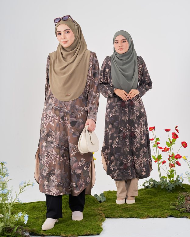 Medi Dress Pleated Lyra - Taupe Coffee