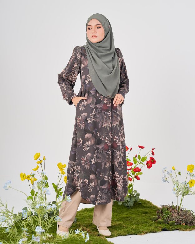 Medi Dress Pleated Lyra - Grey Bistre