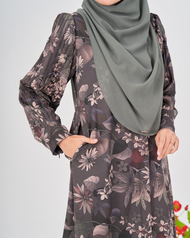 Medi Dress Pleated Lyra - Grey Bistre