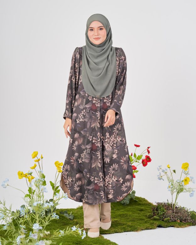 Medi Dress Pleated Lyra - Grey Bistre