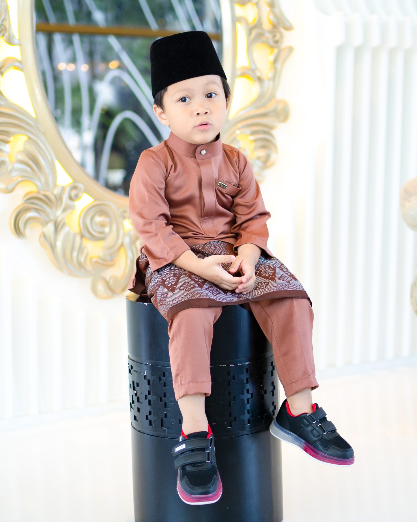 Baju Melayu Isa Slim Fit Kids - Wood Brown