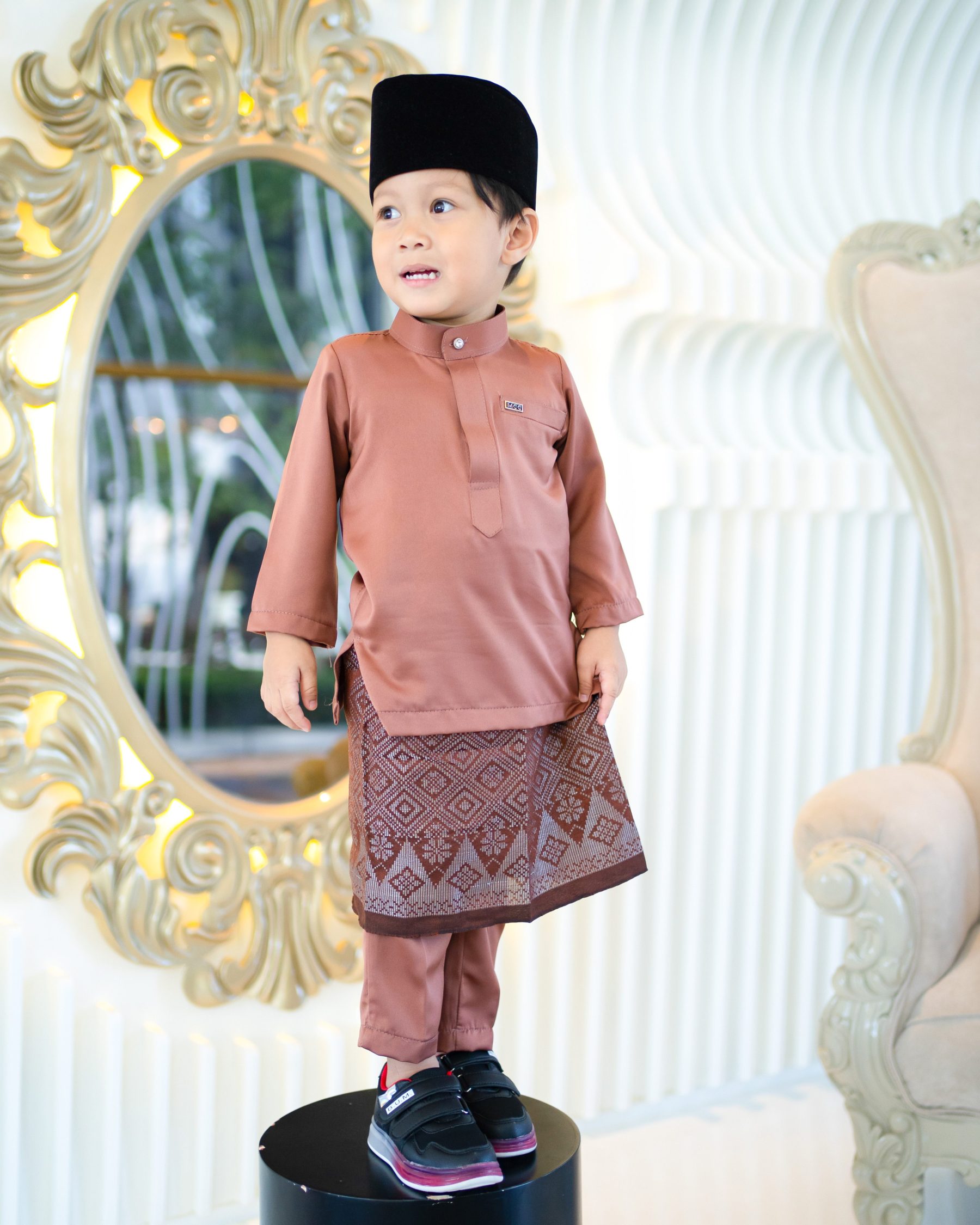 Baju Melayu Isa Slim Fit Kids - Wood Brown