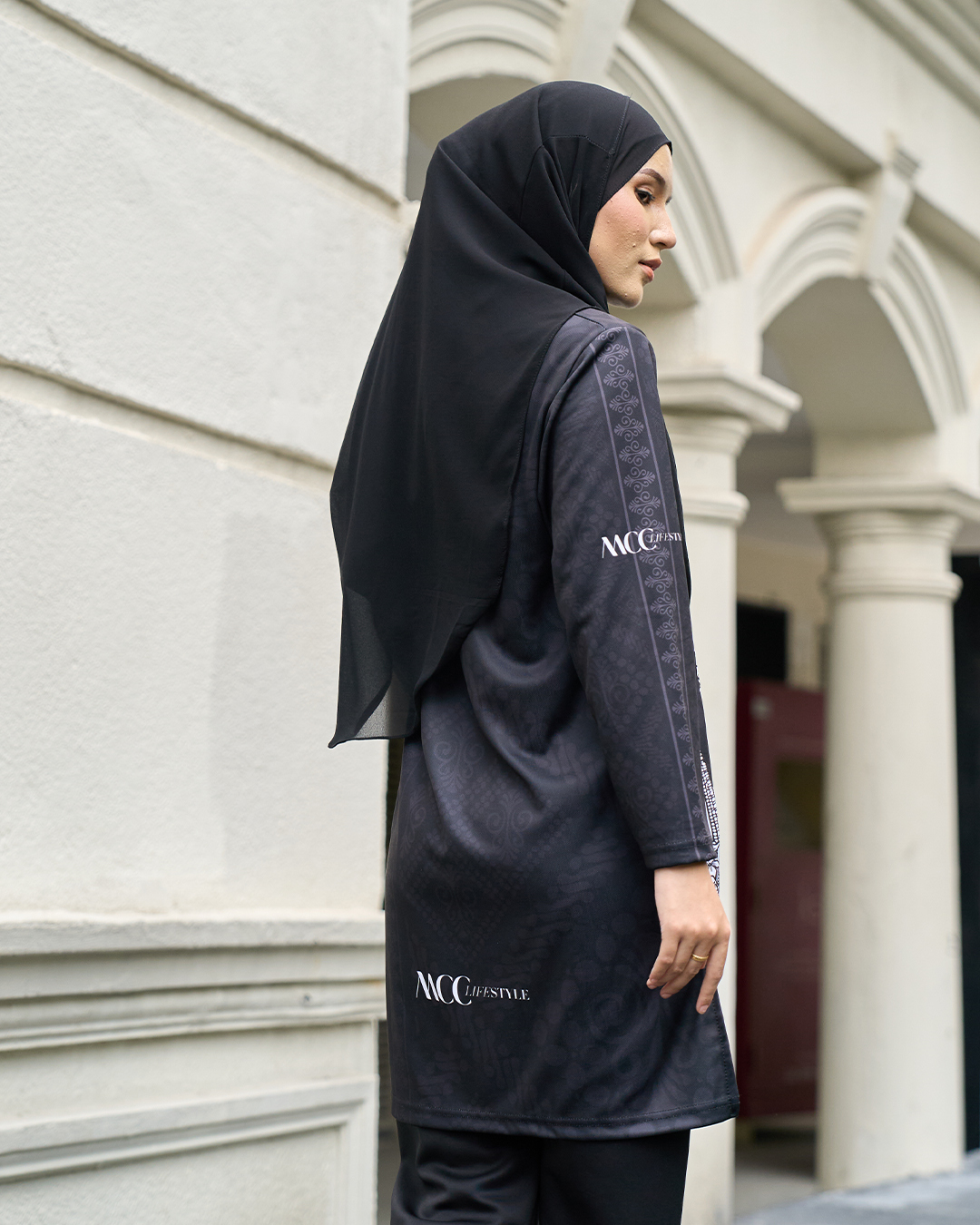 Muslimah Jersey Jiwa Merdeka - Perkasa Black