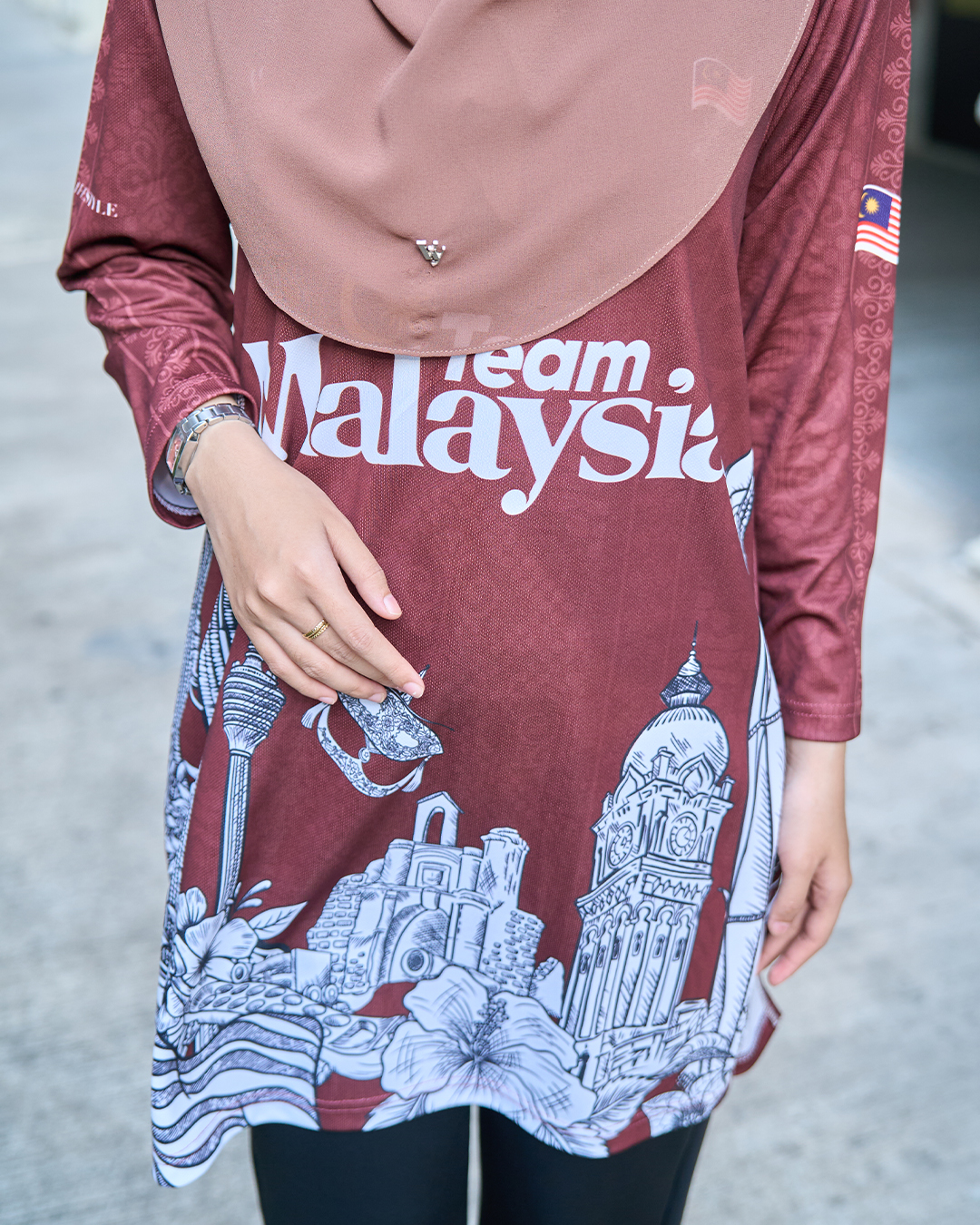 Muslimah Jersey Jiwa Merdeka - Pertiwi Brown