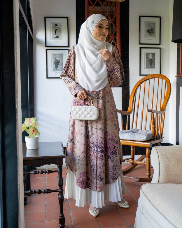 Medi Dress Pleated Lyra - Sakura Taupe Brown
