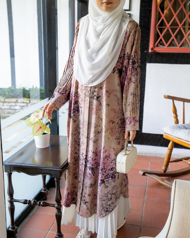 Medi Dress Pleated Lyra - Sakura Taupe Brown