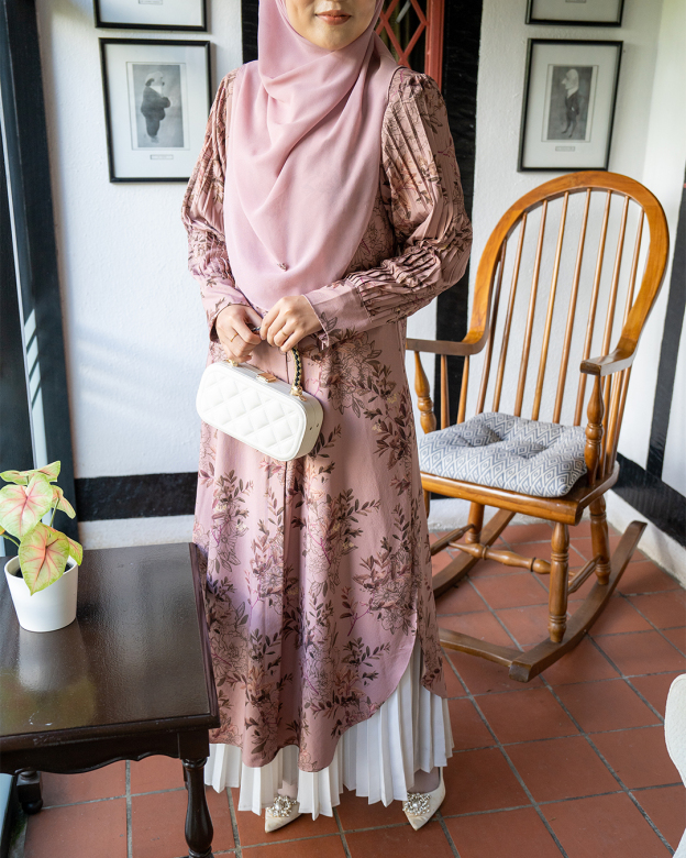 Medi Dress Pleated Lyra - Jasmine Pink Nude