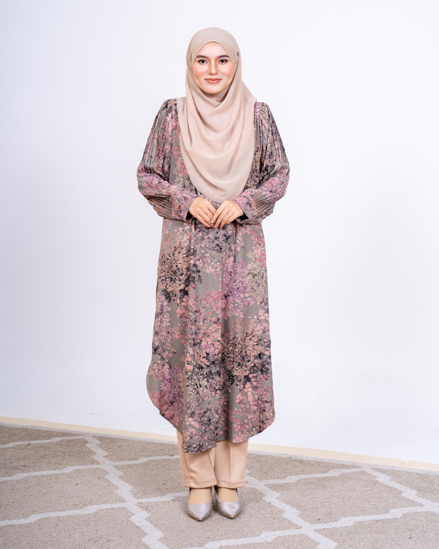 Medi Dress Pleated Lyra - Sakura Dusty Pistachio
