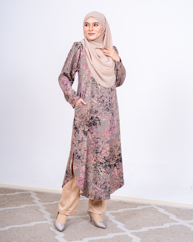 Medi Dress Pleated Lyra - Sakura Dusty Pistachio