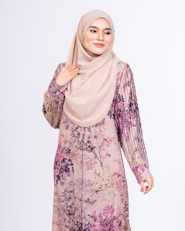 Medi Dress Pleated Lyra - Sakura Khaki Ash