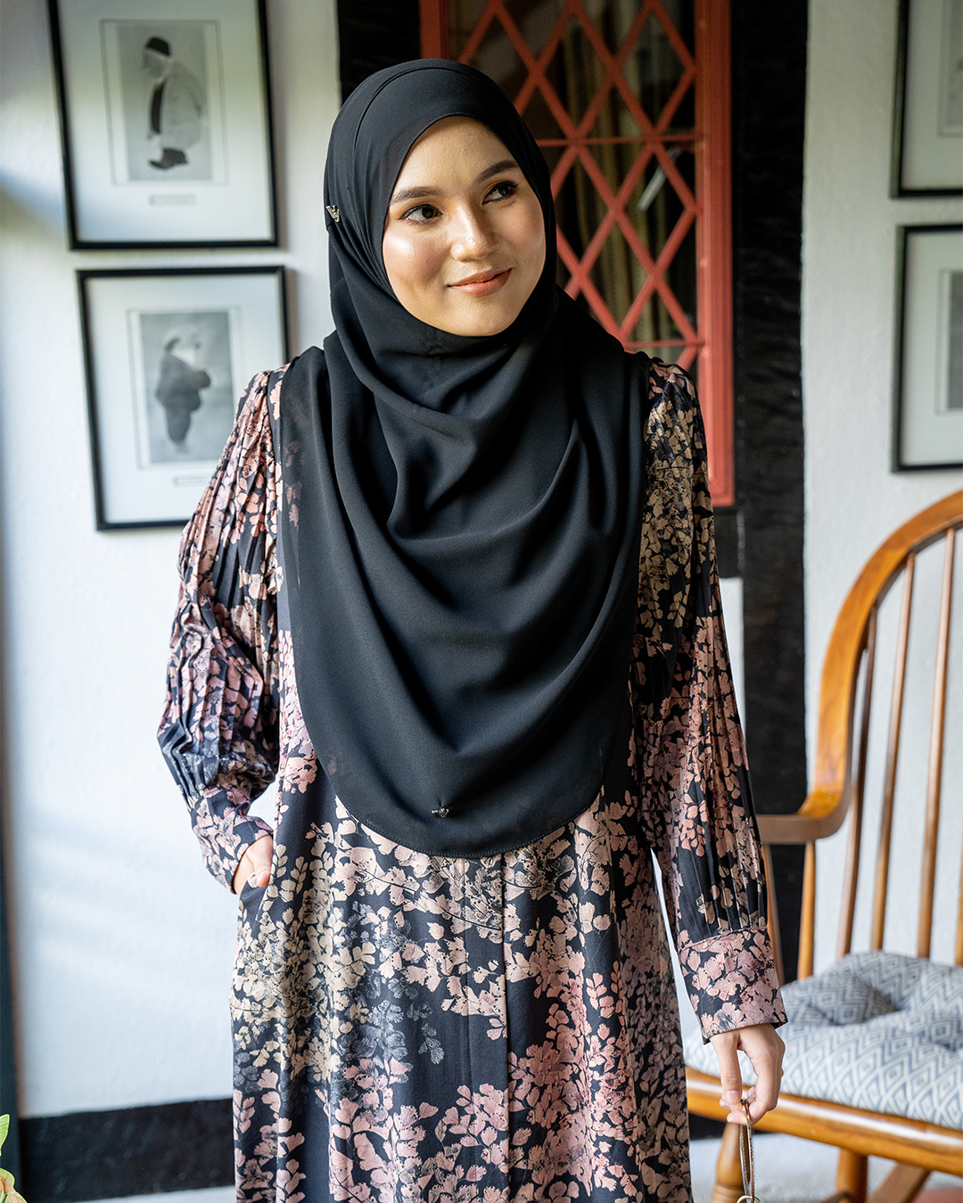 Medi Dress Pleated Lyra - Sakura Black Juillet