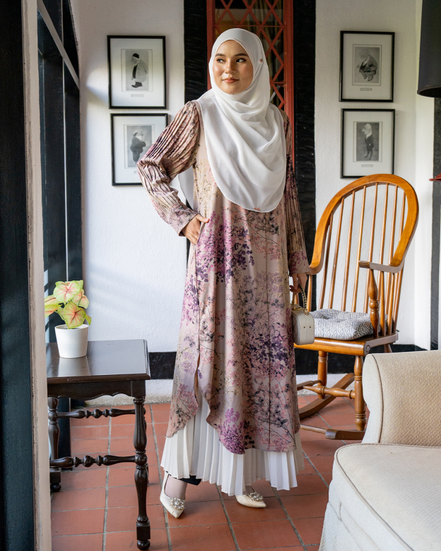 Medi Dress Pleated Lyra - Sakura Taupe Brown