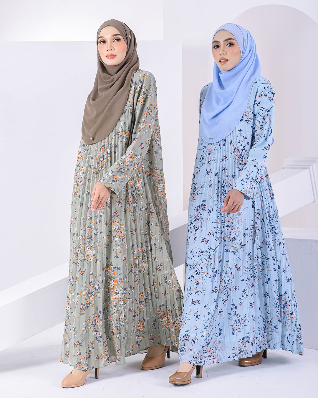 Dress Pleated Nayra - Sage Green