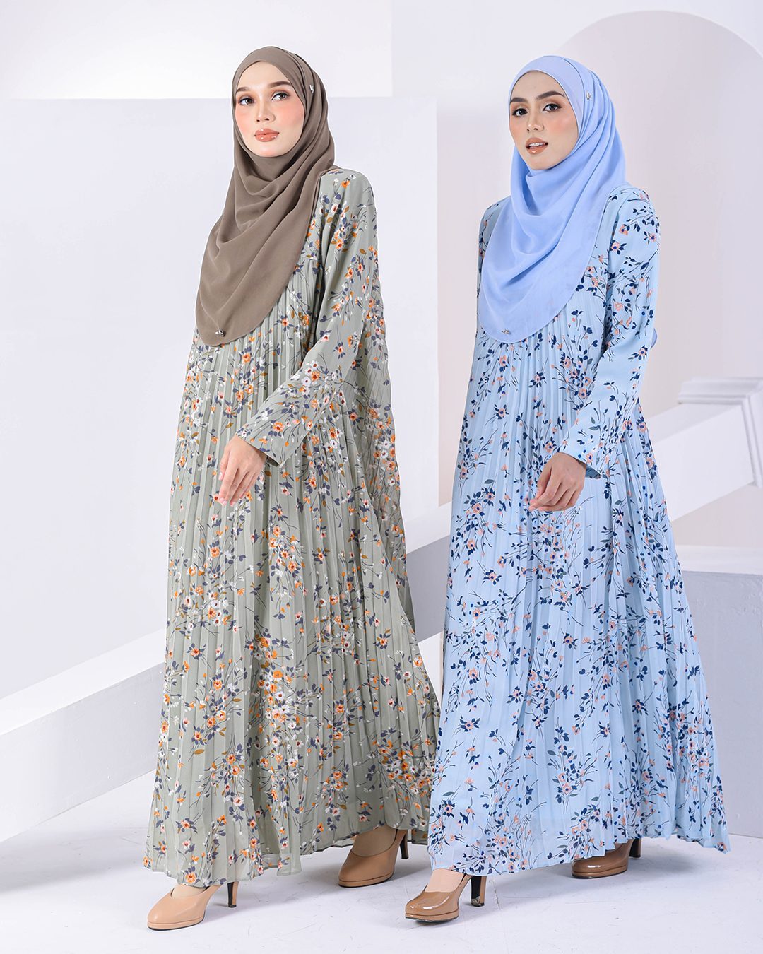 Dress Pleated Nayra - Sage Green