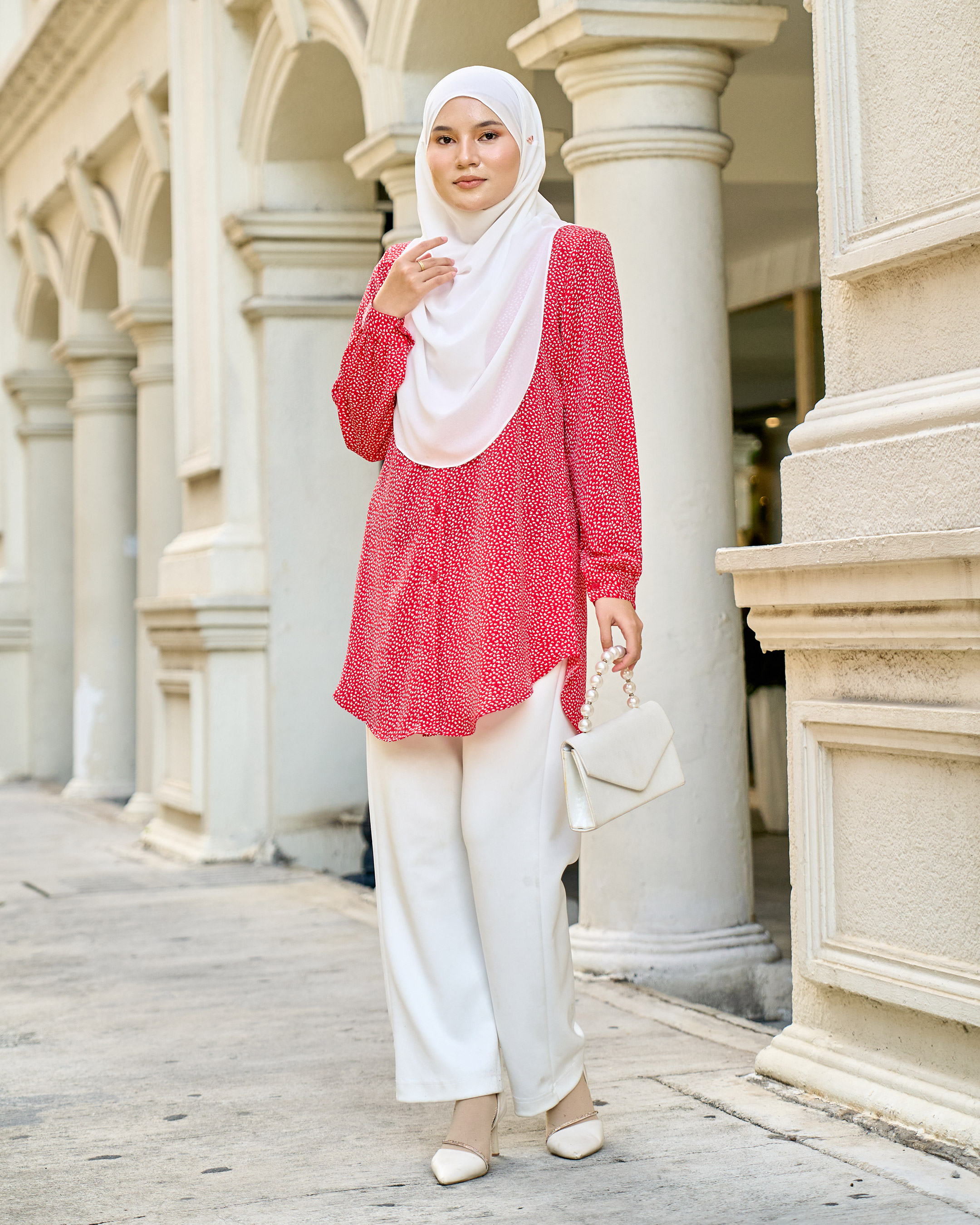 Blouse Nafa - Vintage Oriana Polka Peony Series