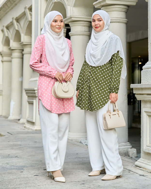 Blouse Nazifa - Polka Olive