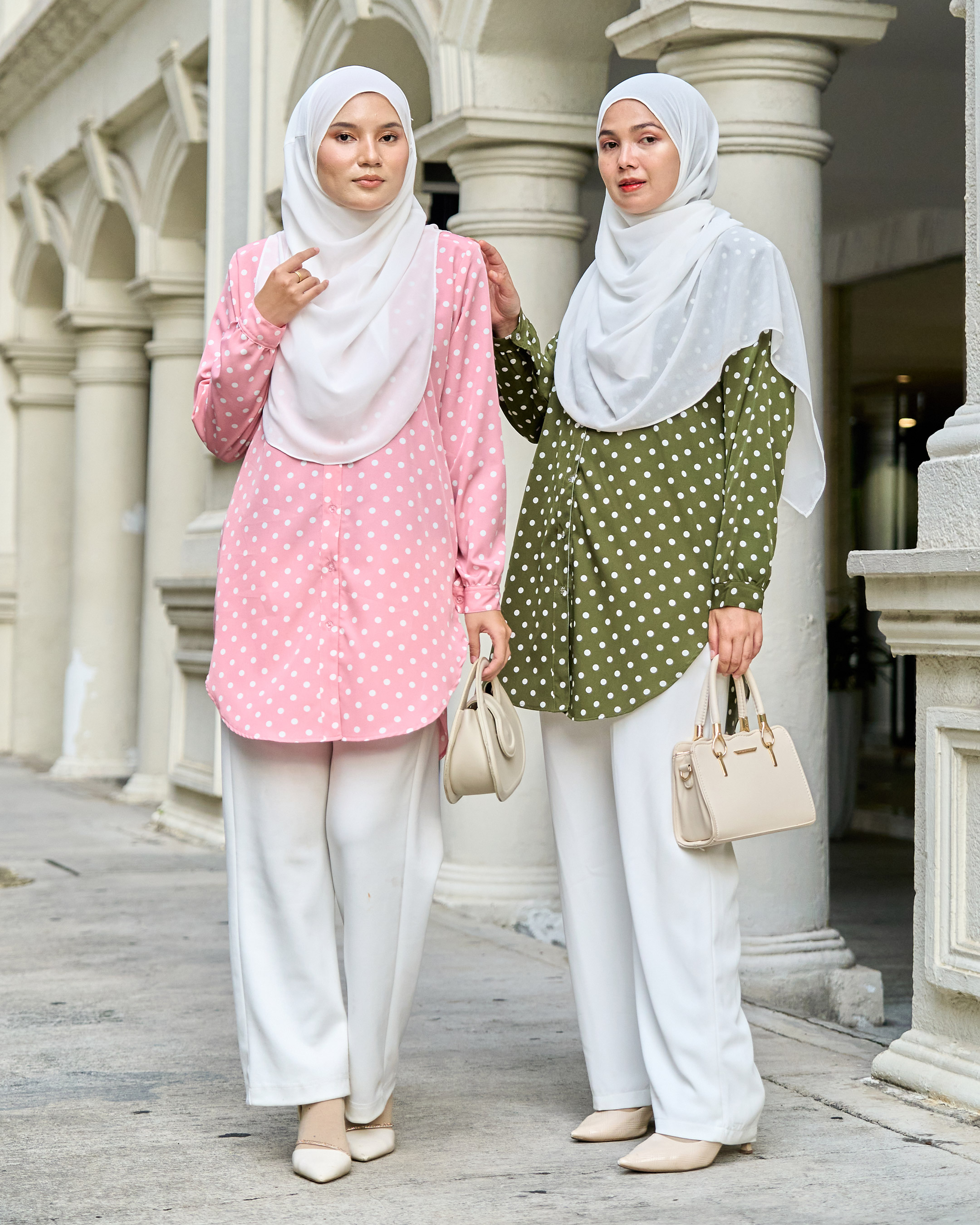 Blouse Nazifa - Polka Flamingo