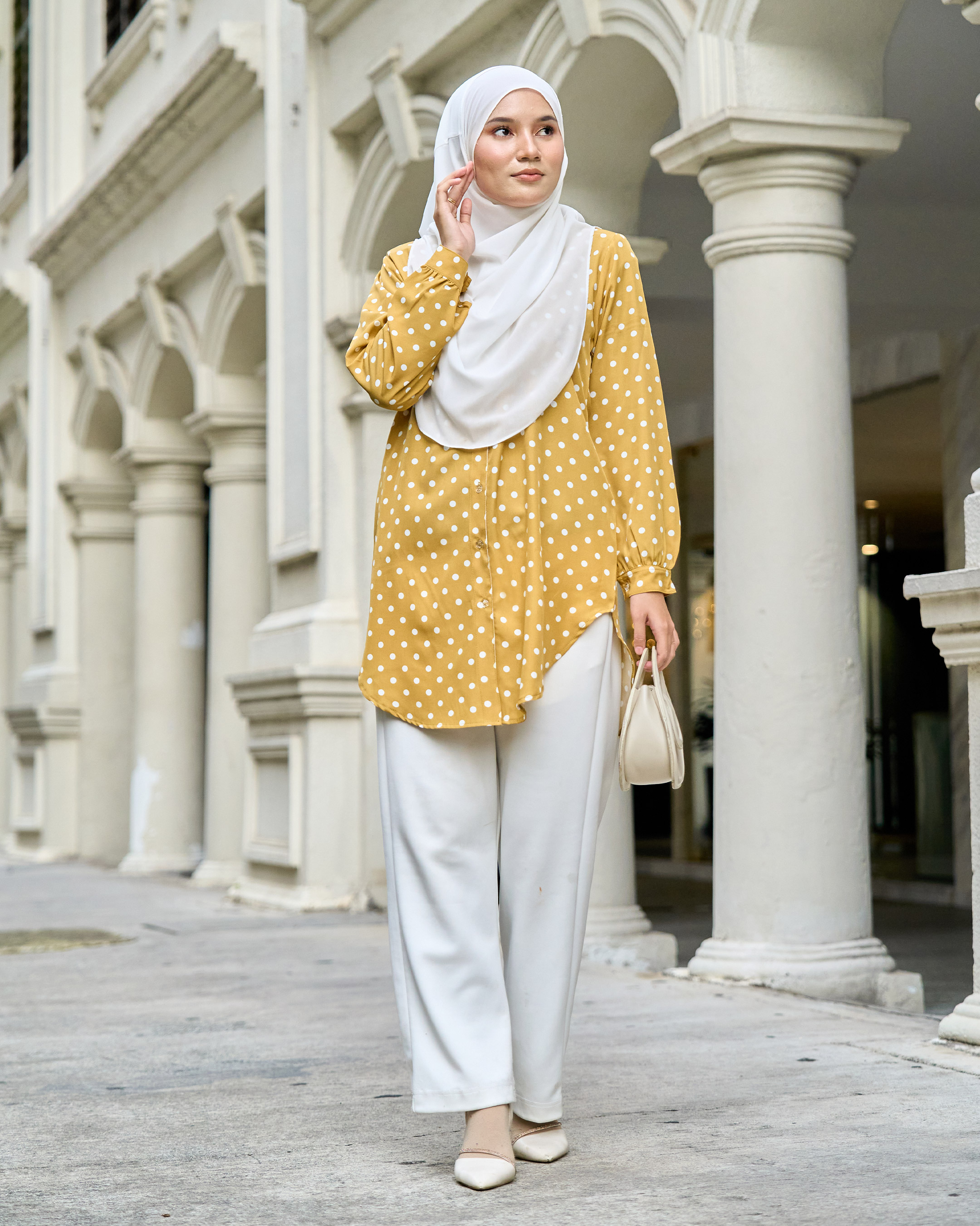Blouse Nafa - Vintage Oriana Polka Peony Series