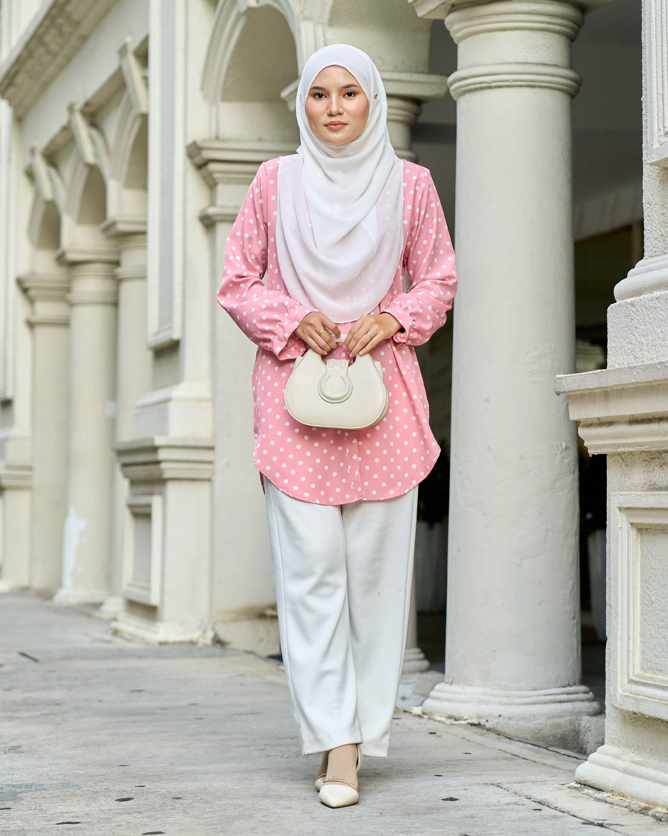 Blouse Nazifa - Polka Flamingo