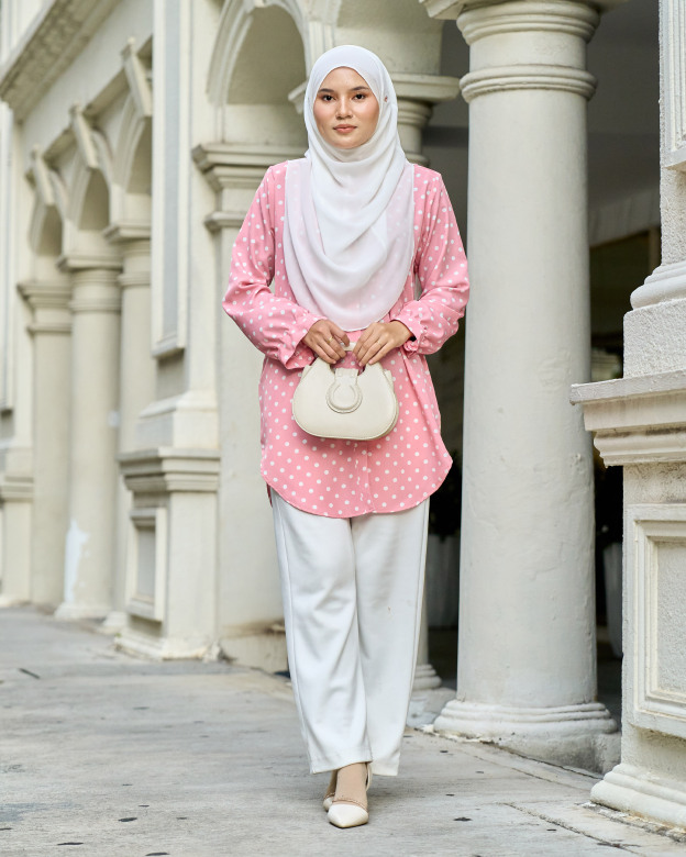 Blouse Nazifa - Polka Flamingo