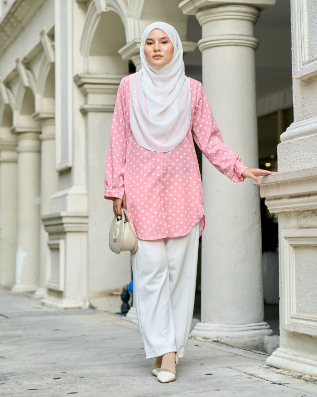 Blouse Nazifa - Polka Flamingo
