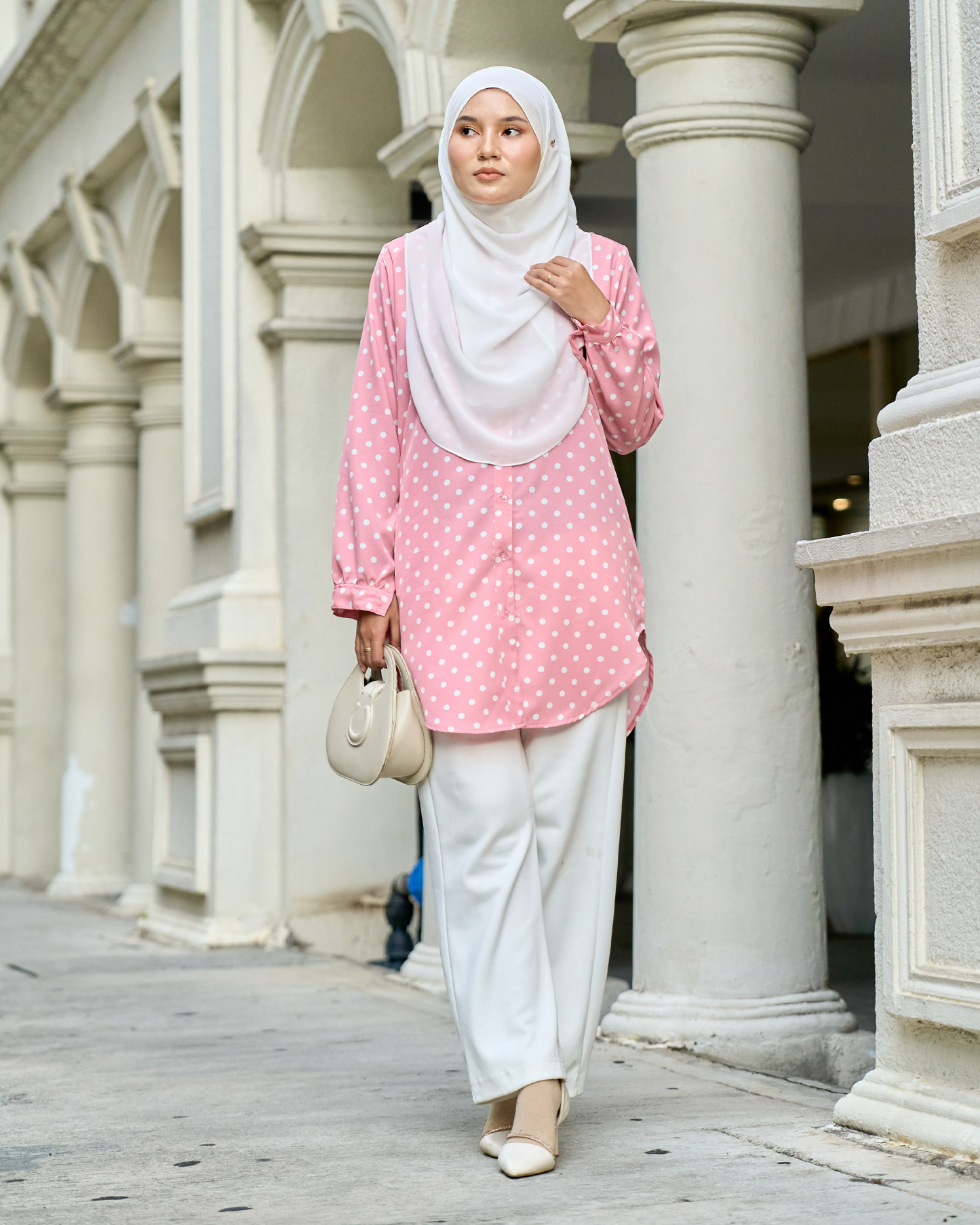Blouse Nazifa - Polka Flamingo