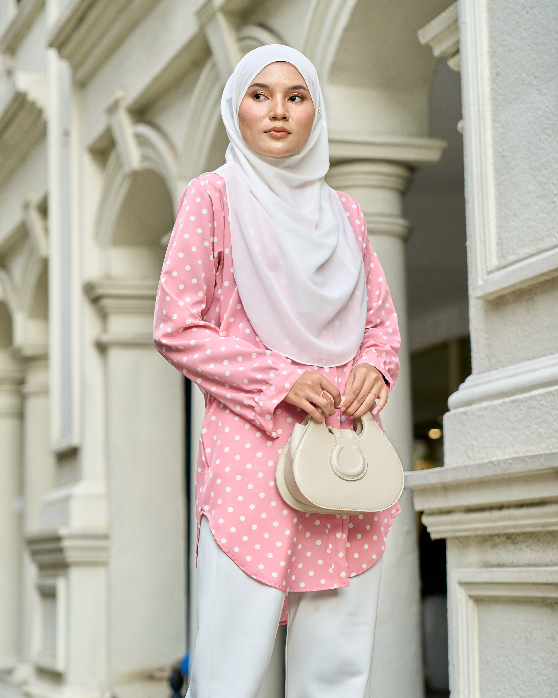 Blouse Nazifa - Polka Flamingo