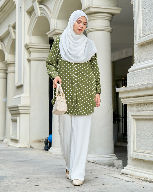 Blouse Nazifa - Polka Olive