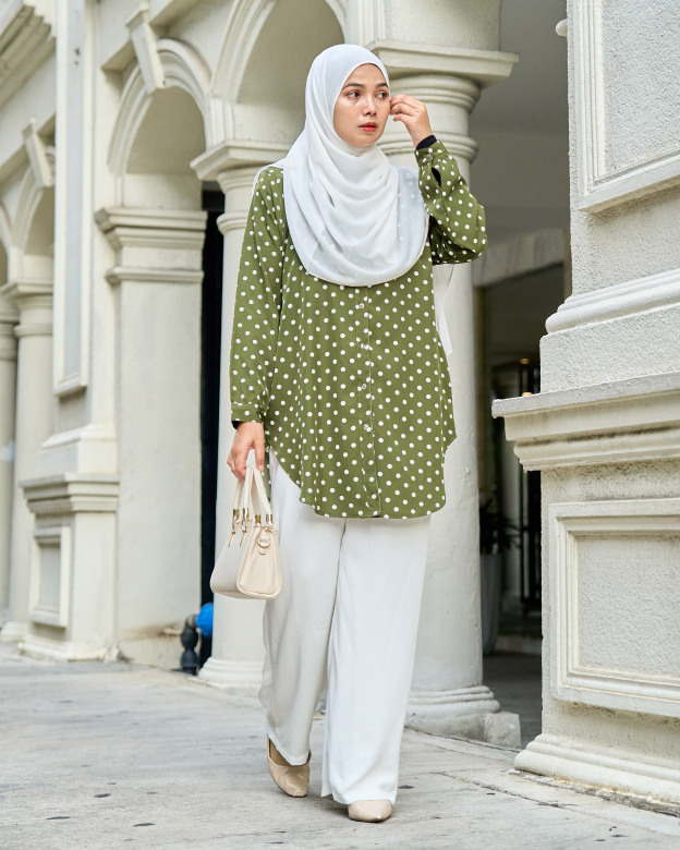 Blouse Nazifa - Polka Olive
