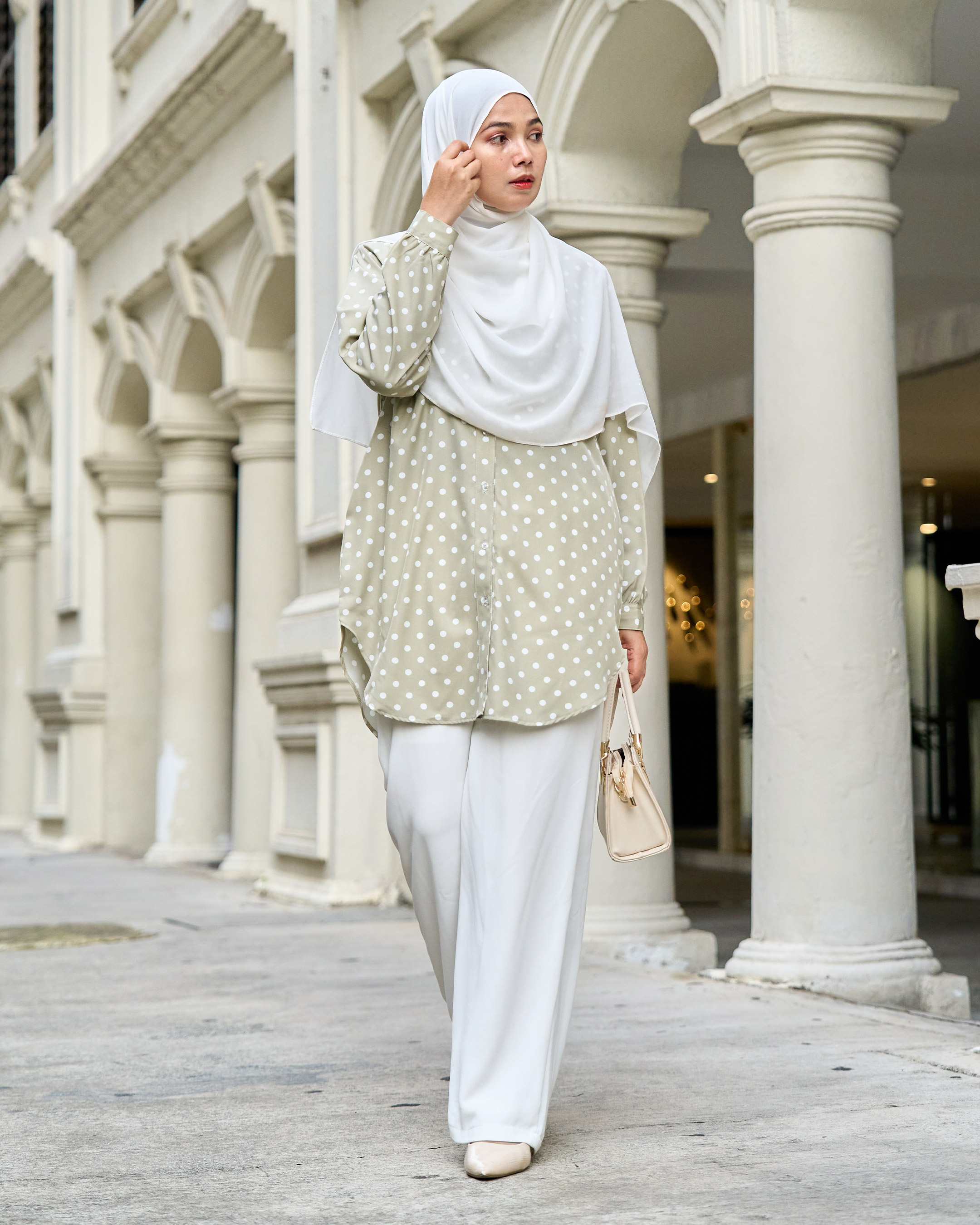 Blouse Nafa - Vintage Oriana Polka Peony Series
