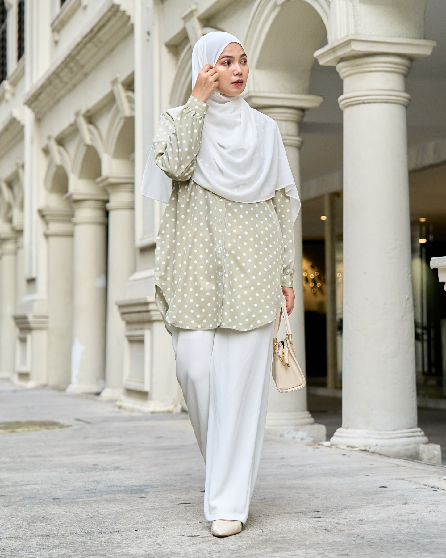 Blouse Nafa - Vintage Oriana Polka Peony Series