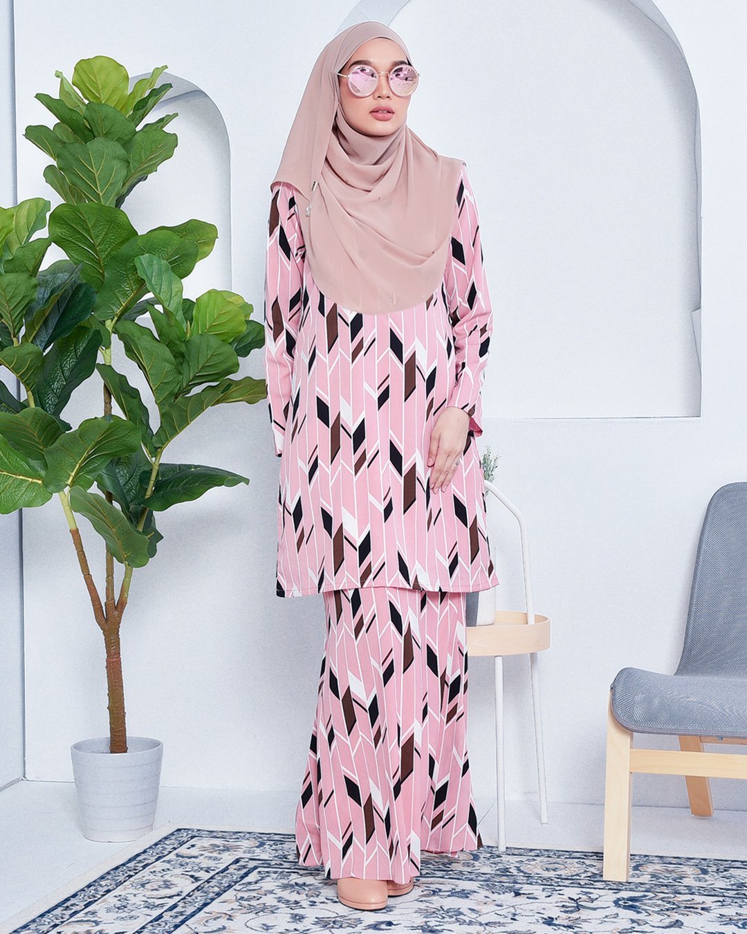 Baju Kurung Nicole - Princess Pink