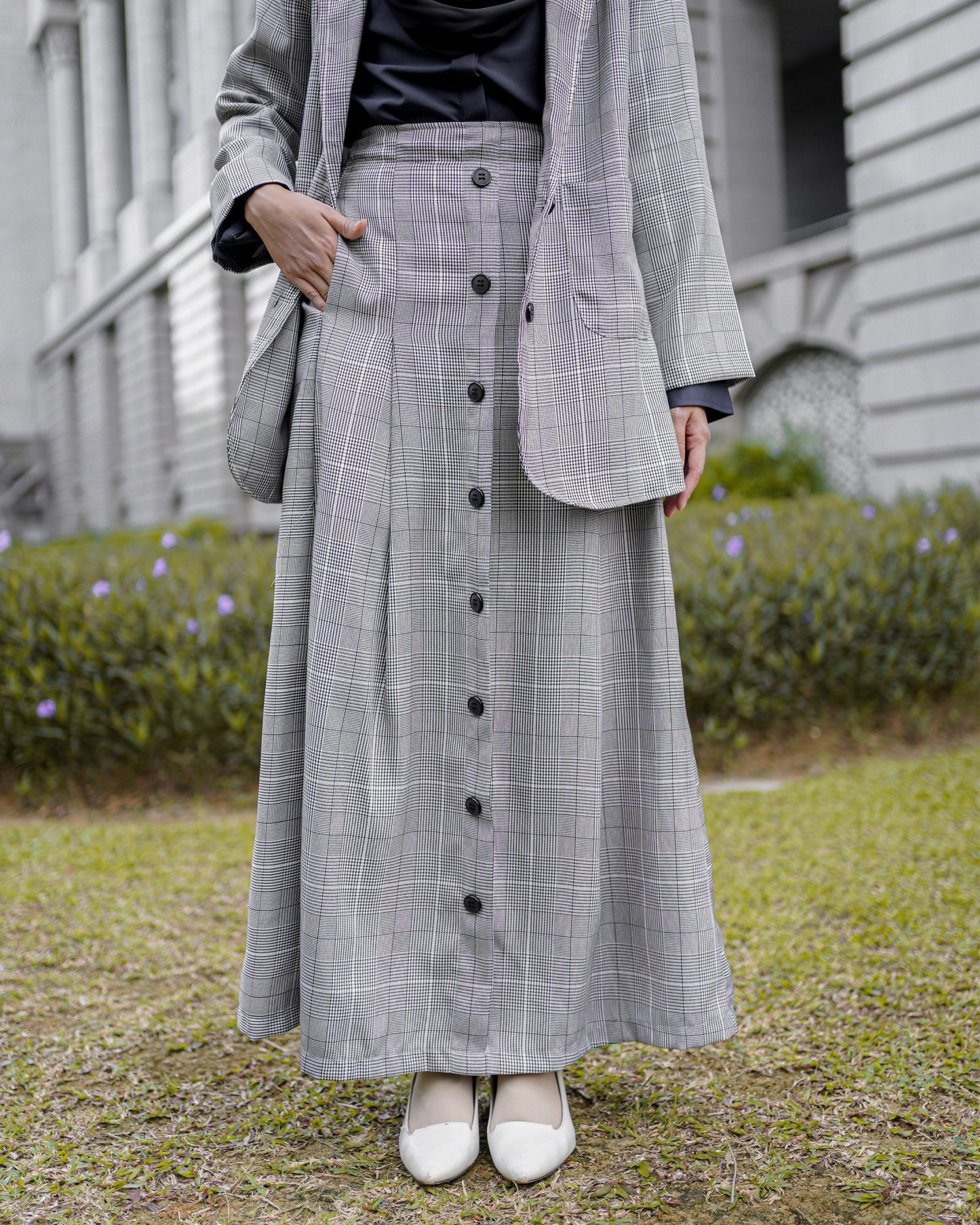 Skirt Button Karina Laluna X MCC - Lava Grey