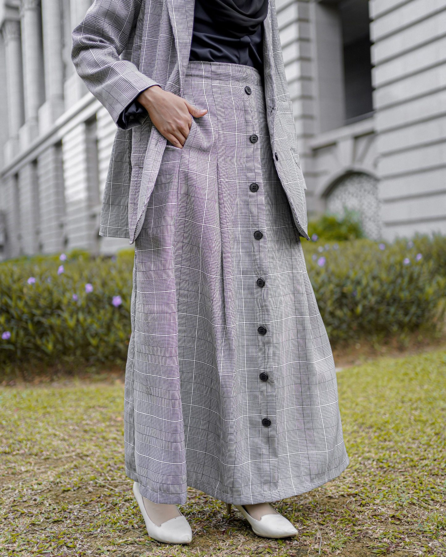 Skirt Button Karina Laluna X MCC - Lava Grey