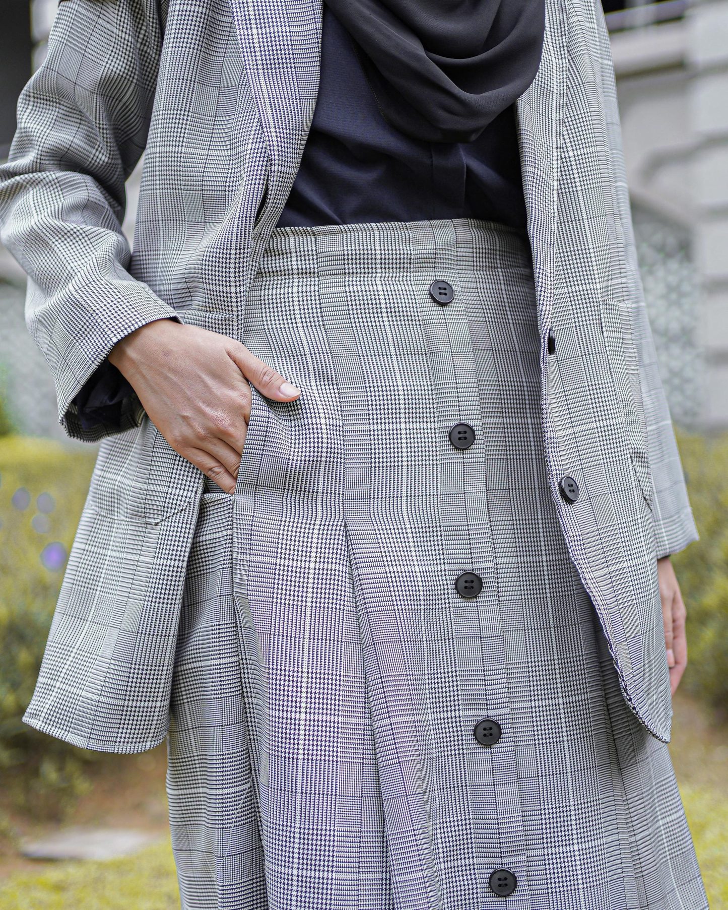 Skirt Button Karina Laluna X MCC - Lava Grey
