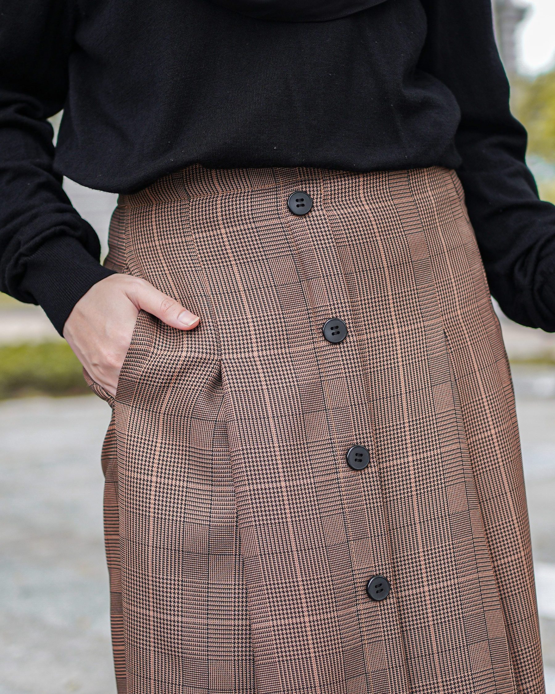 Skirt Button Karina Laluna X MCC - Walnut Brown
