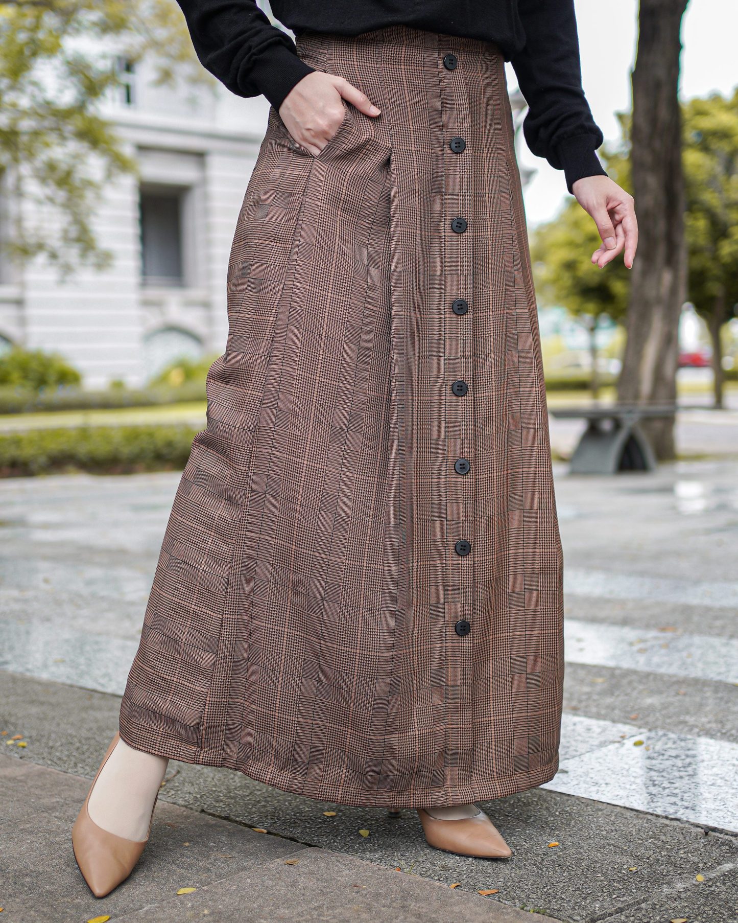 Skirt Button Karina Laluna X MCC - Walnut Brown
