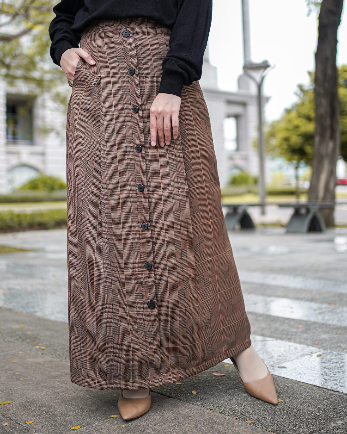 Skirt Button Karina Laluna X MCC - Walnut Brown