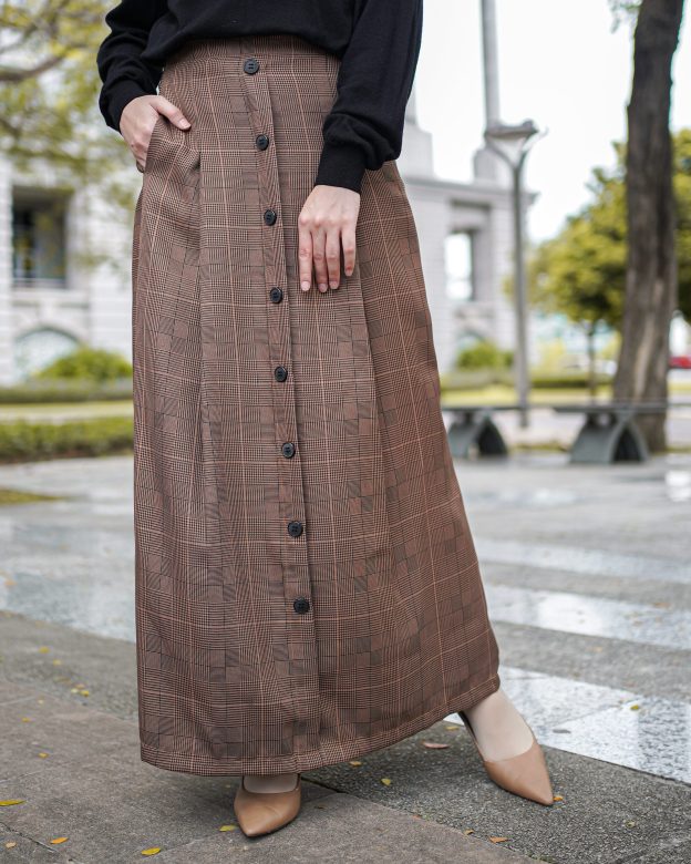 Skirt Button Karina Laluna X MCC - Walnut Brown