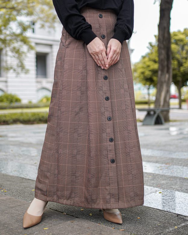 Skirt Button Karina Laluna X MCC - Walnut Brown