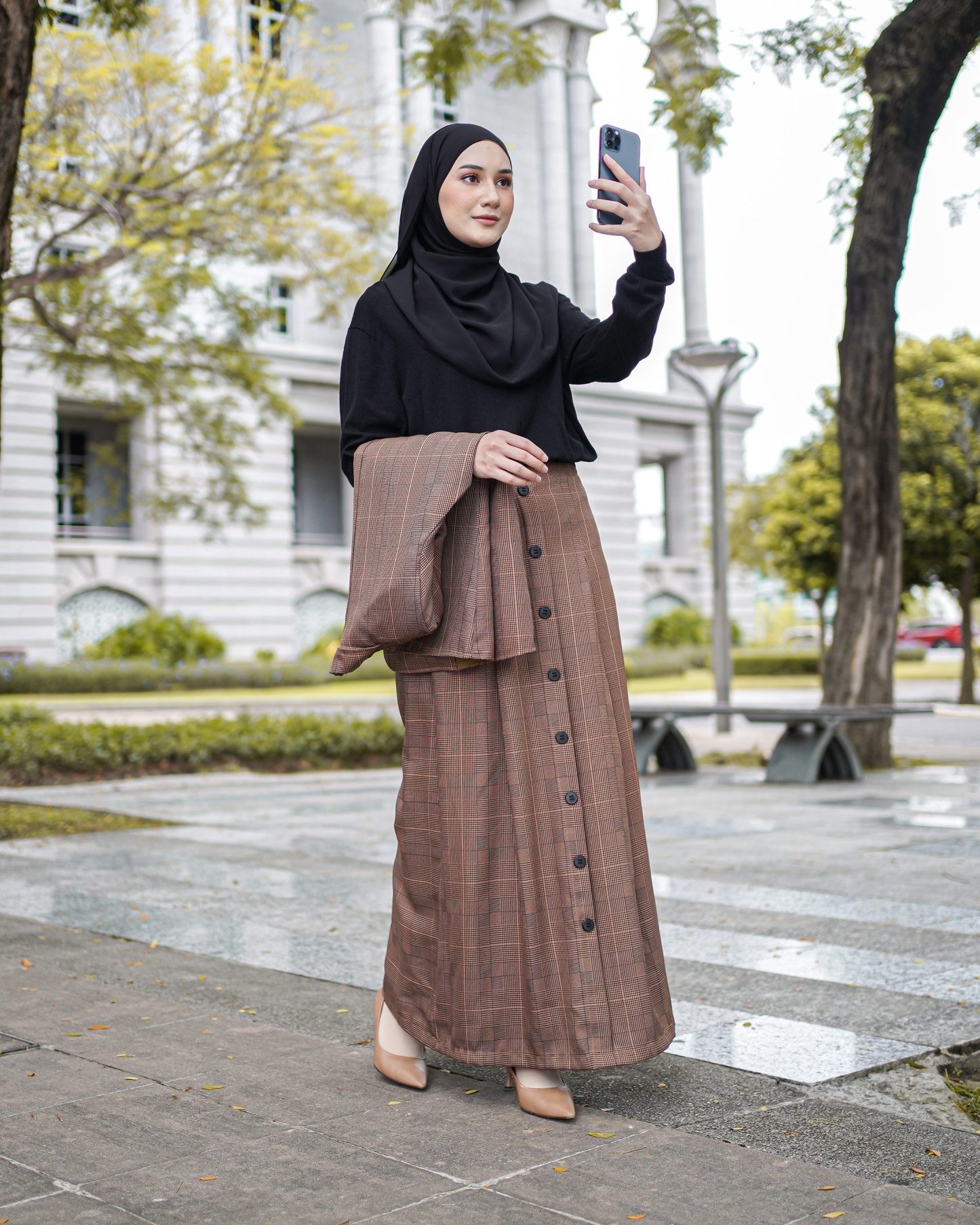 Skirt Button Karina Laluna X MCC - Walnut Brown