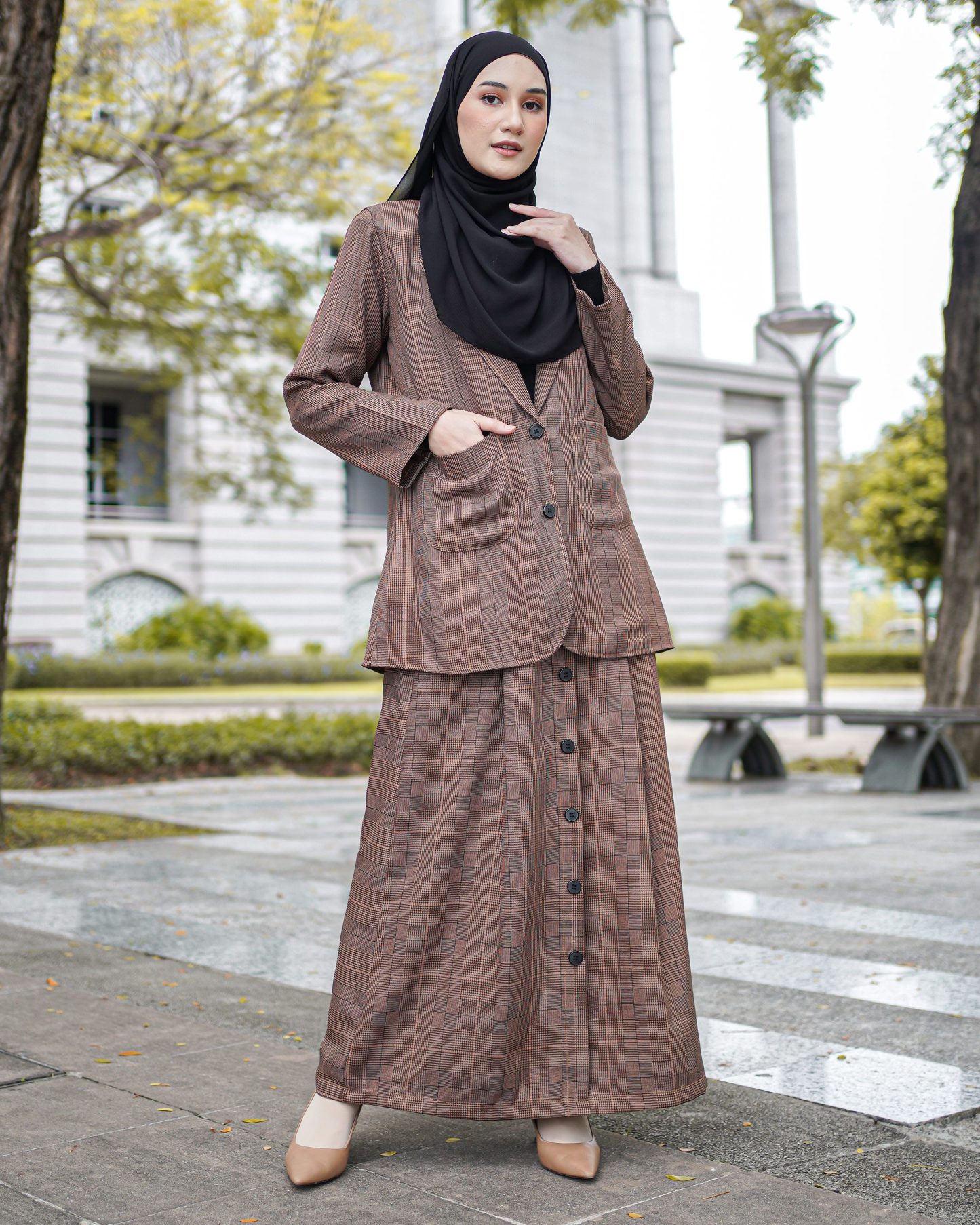 Skirt Button Karina Laluna X MCC - Walnut Brown