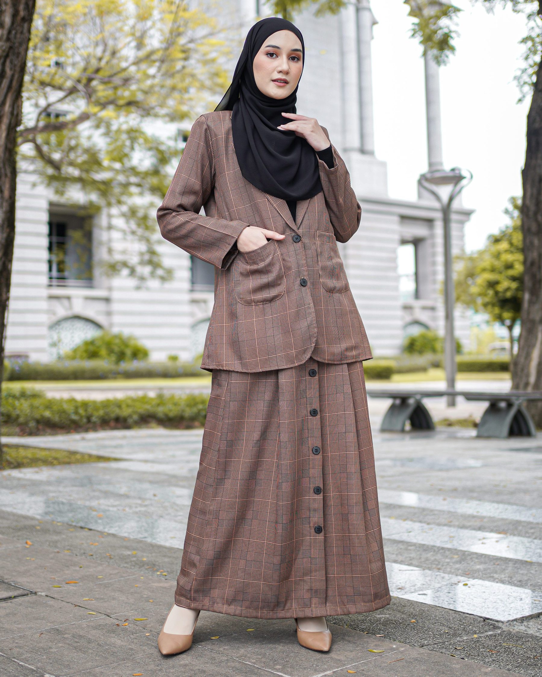 Skirt Button Karina Laluna X MCC - Walnut Brown