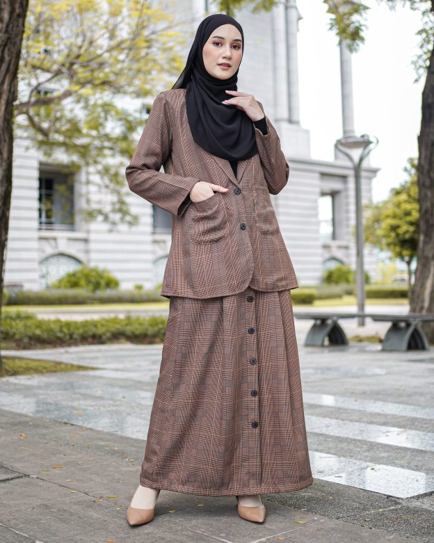 Skirt Button Karina Laluna X MCC - Walnut Brown