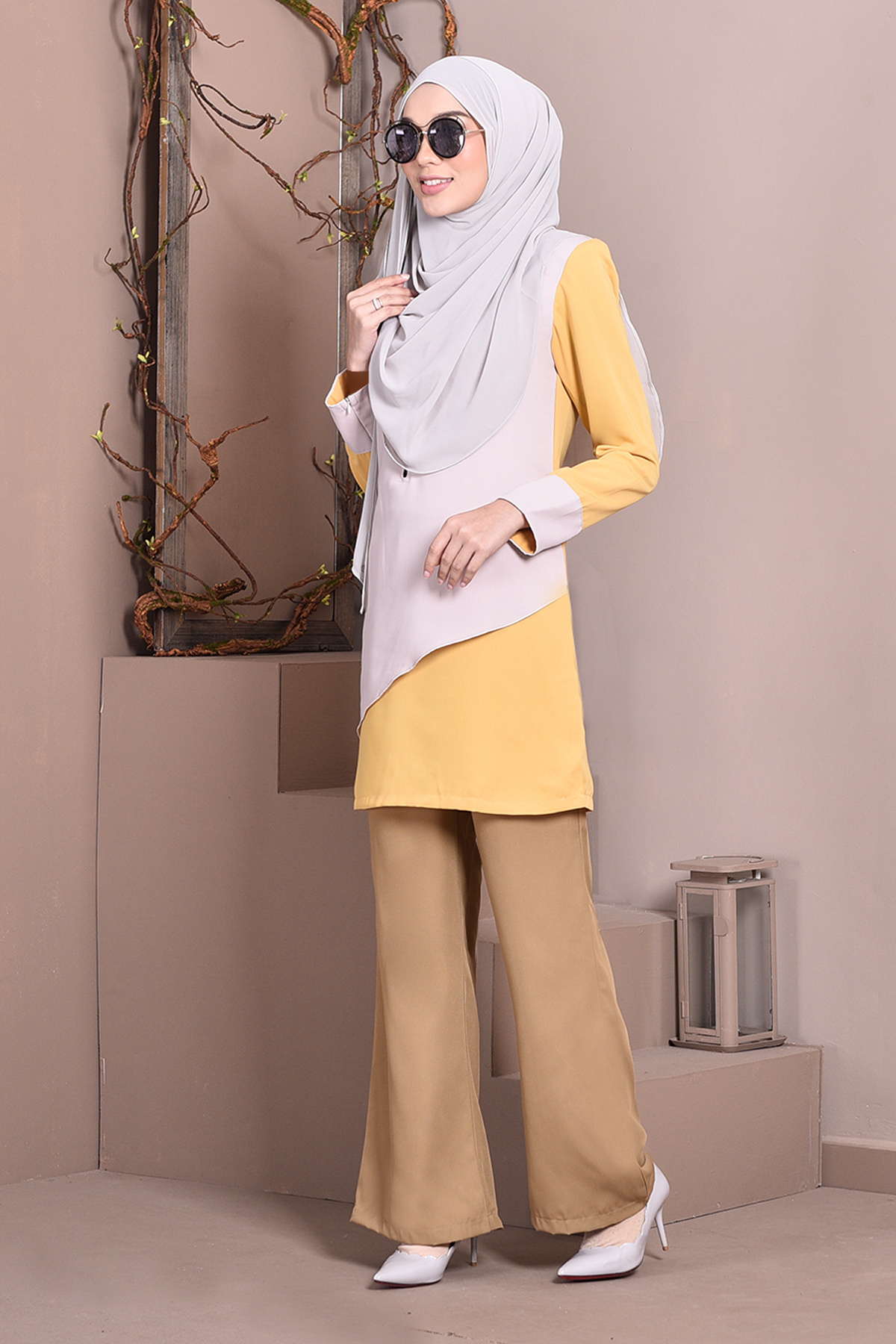 Palazzo Debbie - Cream Mustard