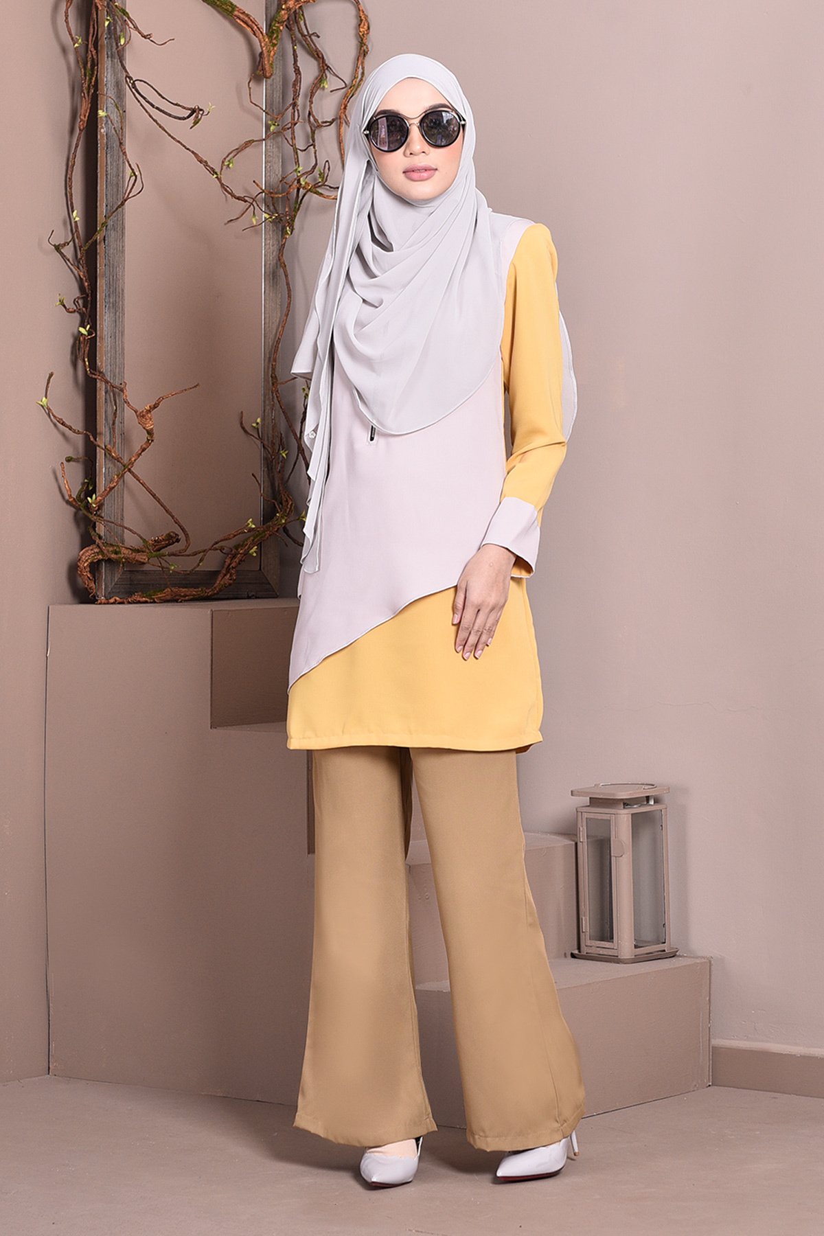 Palazzo Debbie - Cream Mustard