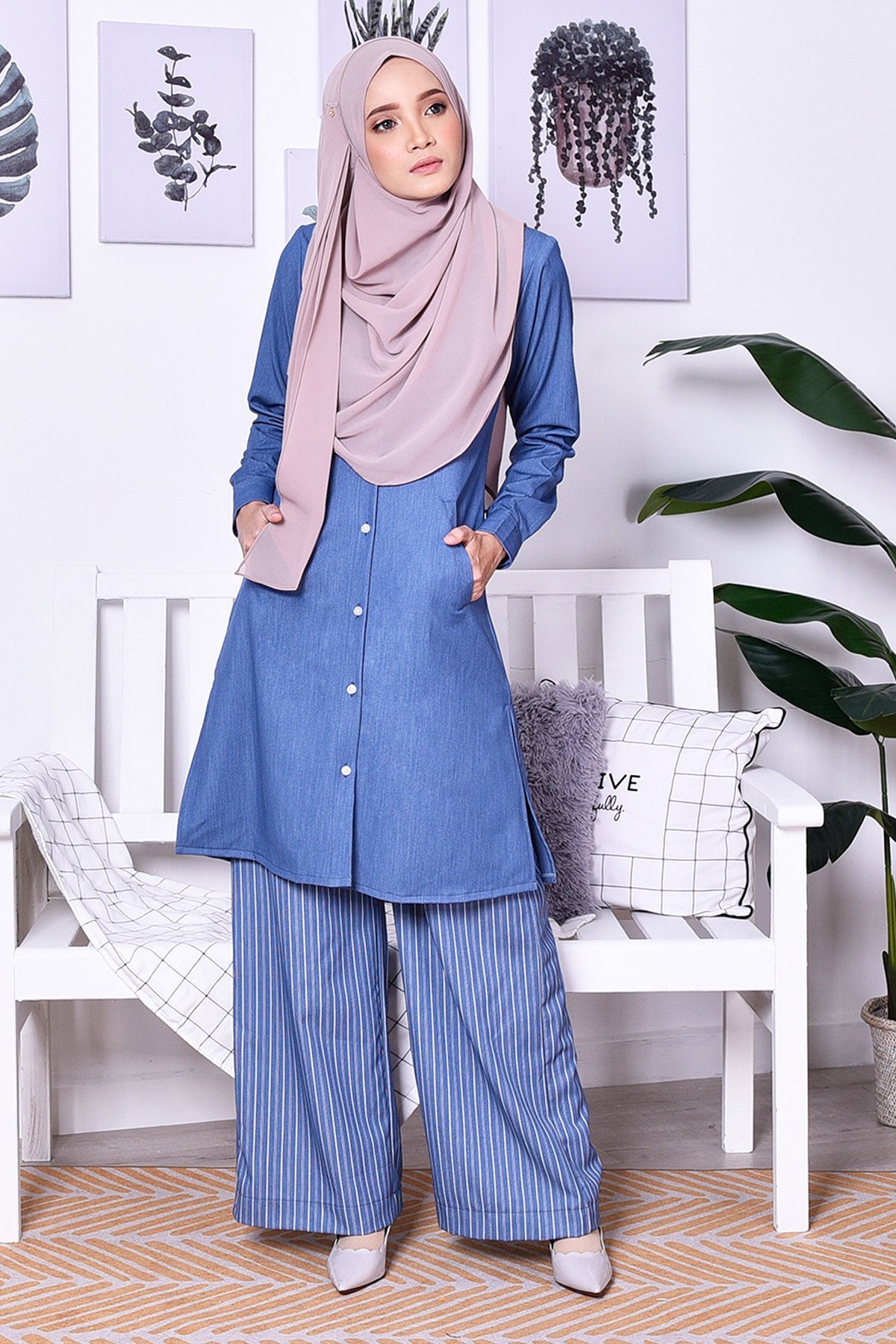 Palazzo Denim Dian - Rinse Blue